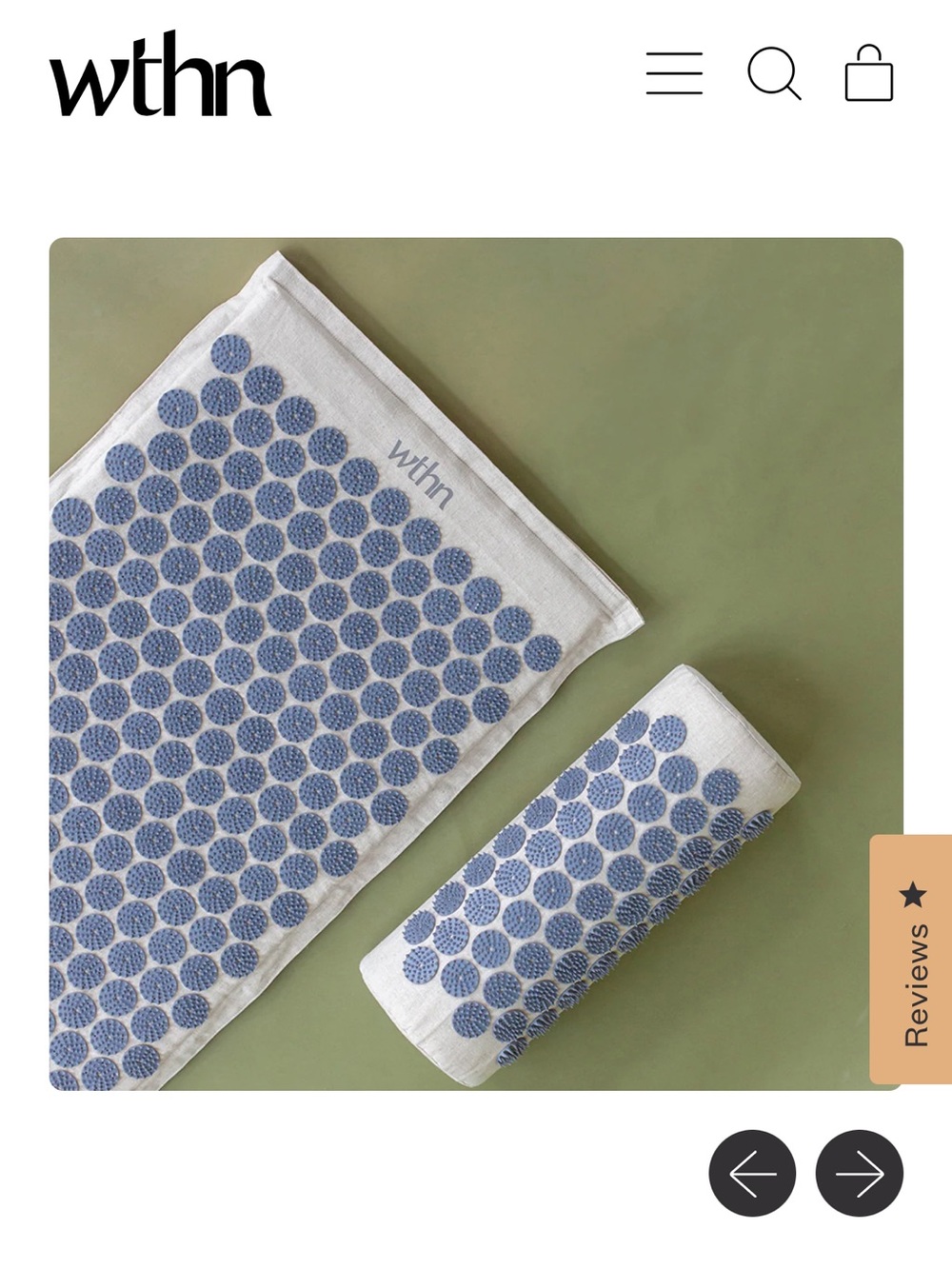 WTHN Acupressure Mat & Pillow Set in Blue and White
